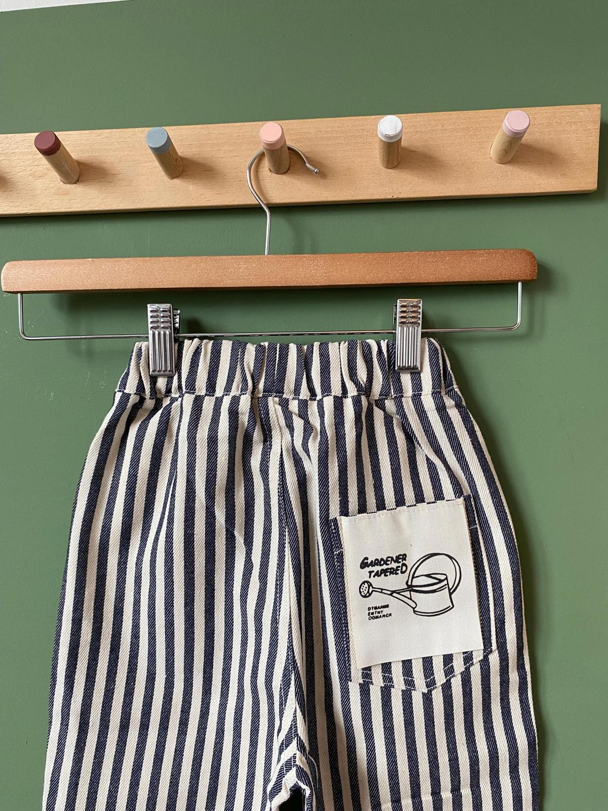 Navy Striped Trousers