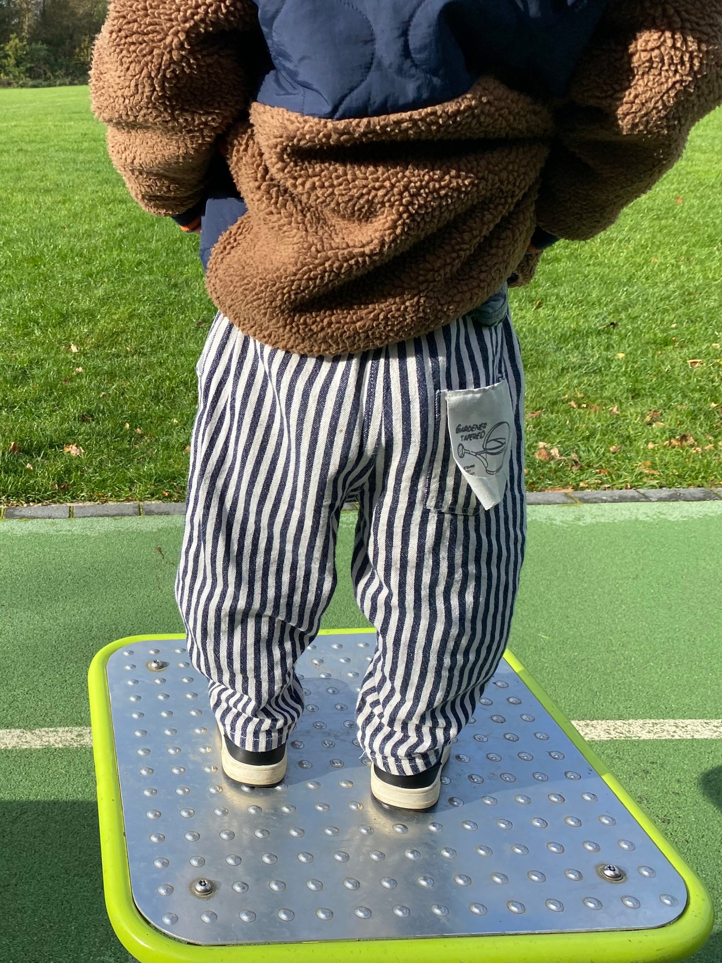 Navy Striped Trousers