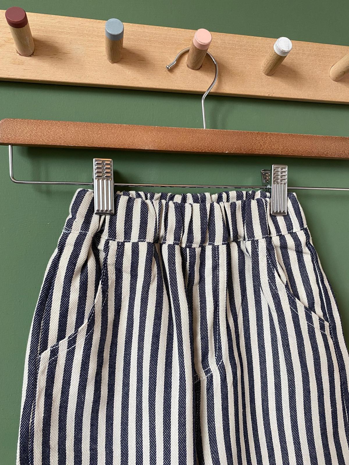 Navy Striped Trousers