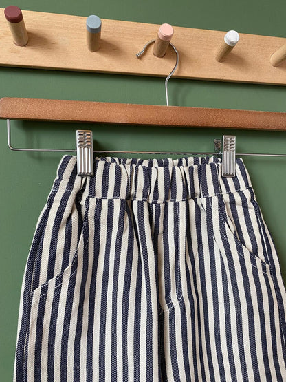Navy Striped Trousers