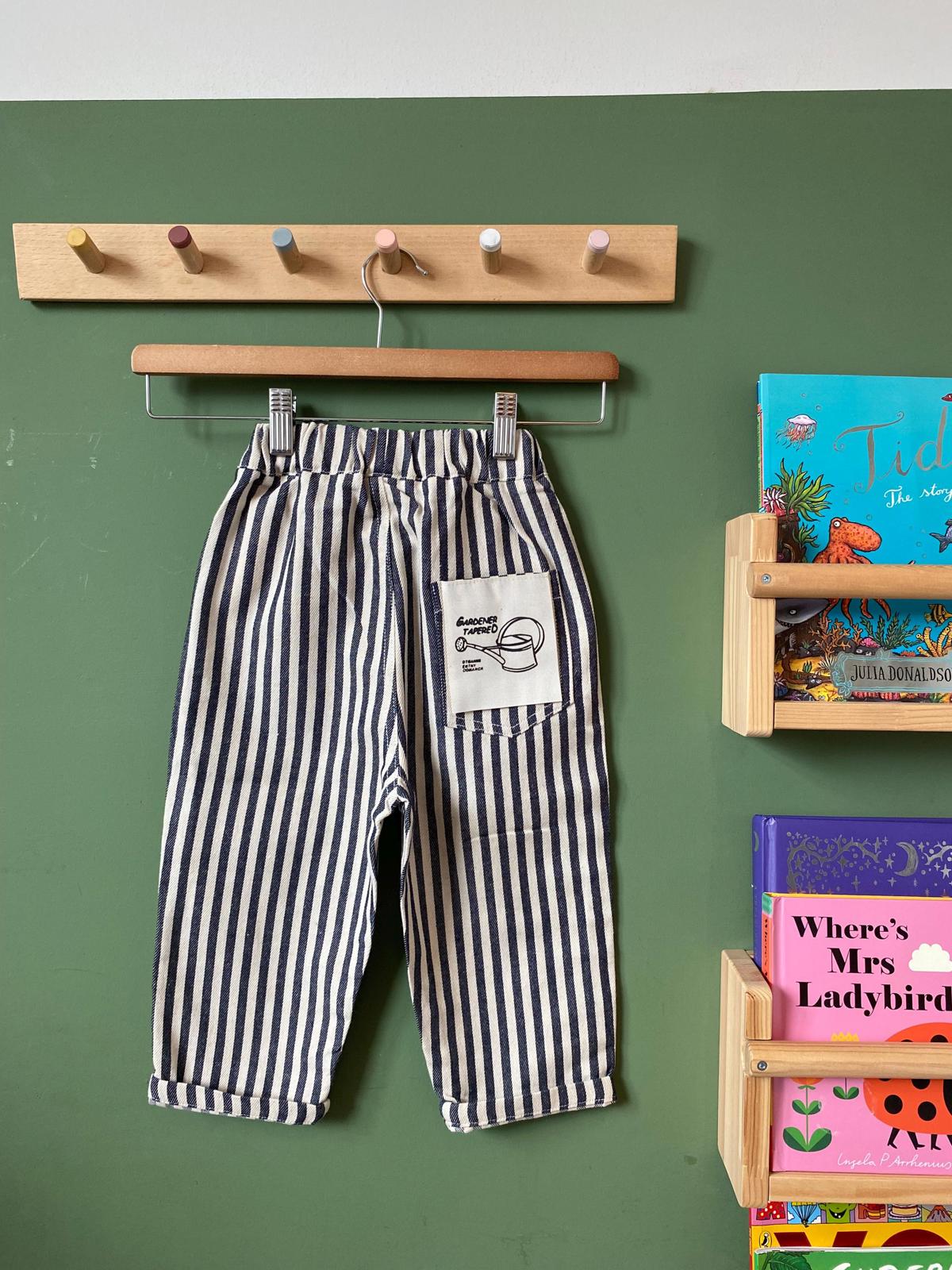 Navy Striped Trousers