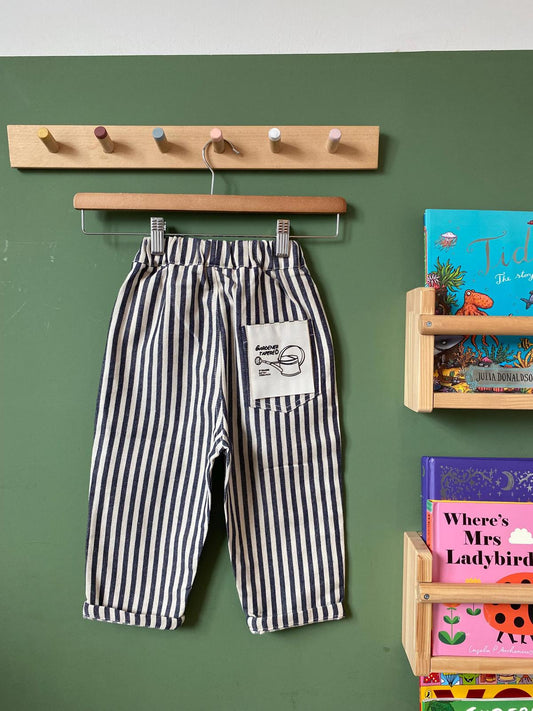 Navy Striped Trousers