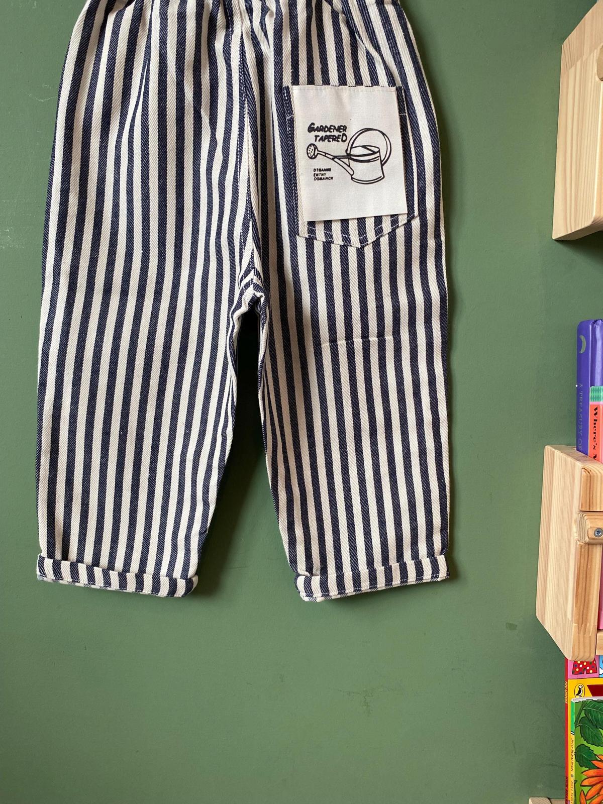 Navy Striped Trousers